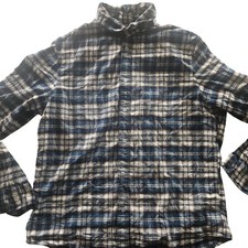 APT. 9 Shirt Mens Large Blue Plaid Standard Fit Premier Flex Untucked Casual