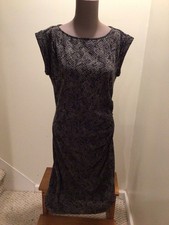 Ann Taylor Pencil Black Reptile Print Dress Sz 4 MIDI 