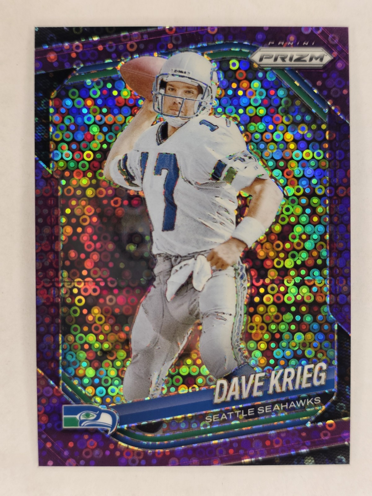 DAVE KRIEG 2025 Panini Prizm #88 No Huddle Purple Disco Prizm /75