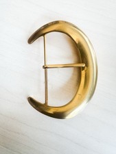 Vintage 1980s 90s Gold Oversized Belt Buckle Donna Karan DKNY HUGE
