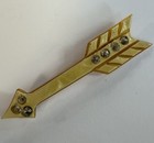 VINTAGE ART DECO CARVED CELLULOID CRYSTAL RHINESTONE ARROW BROOCH — photo 6