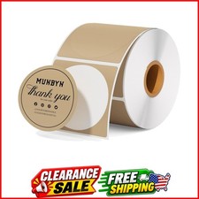 2 Inch Brown Circle Thermal Labels for Logo, 750 Sheets/1 Roll