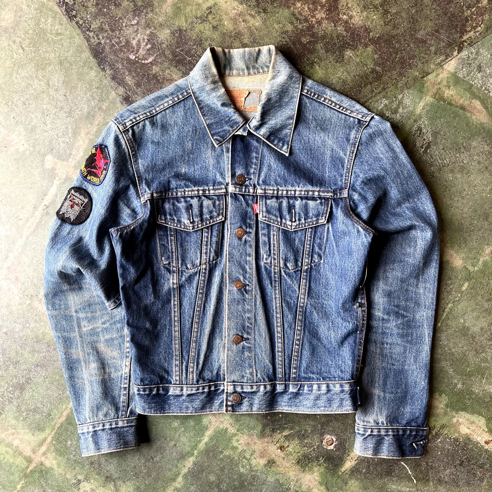Vintage 1980s Levis Type 3 Denim Jacket Patchwork Medium