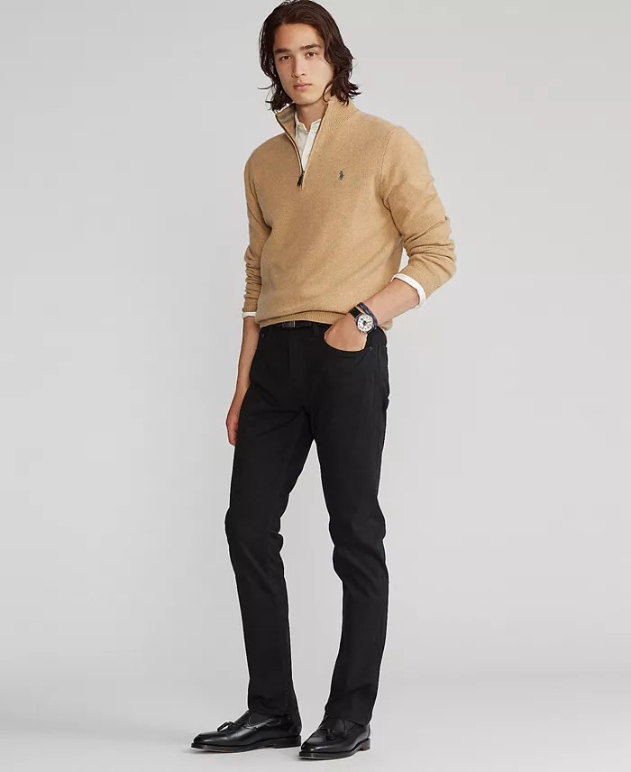 Polo Ralph Lauren Mens The Varick Slim Straight Stretch Pants Black Size 36 X 34 14490₽