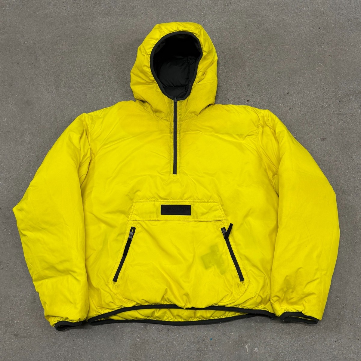 Vintage Polo Sport Ralph Lauren Anorak Jacket Mens XL Yellow Down 