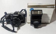 Minolta 7000 Maxxum with Lens Maxxum 2800 AF Flash BATTERY TESTED SEE DESC.