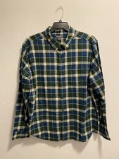 Eddie Bauer Men  s Green Plaid Flannel Shirt Size XXL Brand New