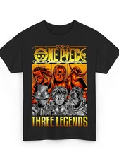 One Piece Three Legends Characters Anime T-shirt,Cotton