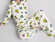 Ladies Minky Fleece Pyjamas THE GRINCH Women 22/24 Soft PJs Nightwear Primark