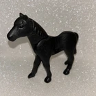 Vintage 1974 Geobra Playmobil Black Horse W/Mane 3" Castle Western Farm G311