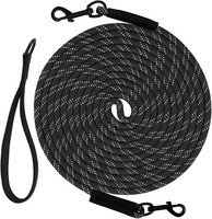Schleppleine 5M Reflektierend Doppelter Haken 8Mm Schwarz FüR Hunde