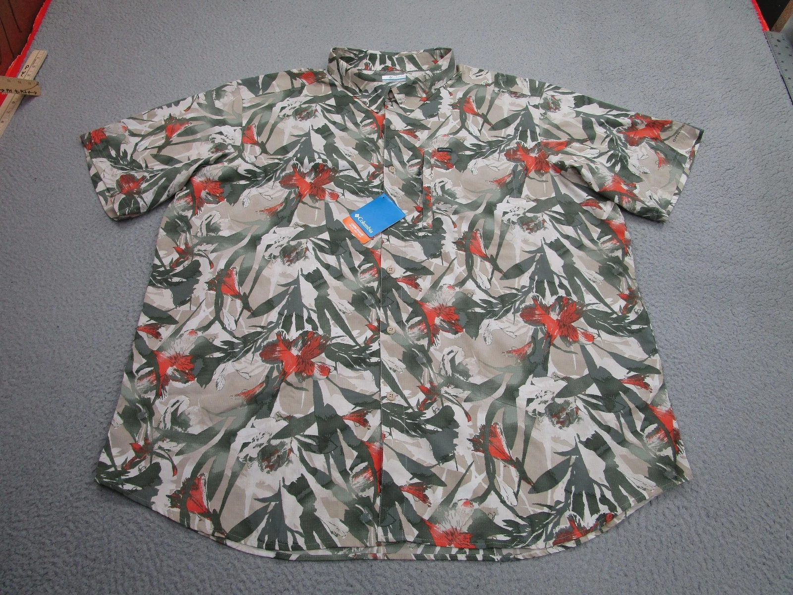 Columbia Shirt Mens 4XLT Silver Ridge Floral Omni-Shade Short Sleeve UPF