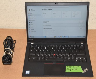 Lenovo Thinkpad T490 14'' Laptop i5-8365U 1.6Ghz Quad Core 16GB 256GB NVMe Webcam