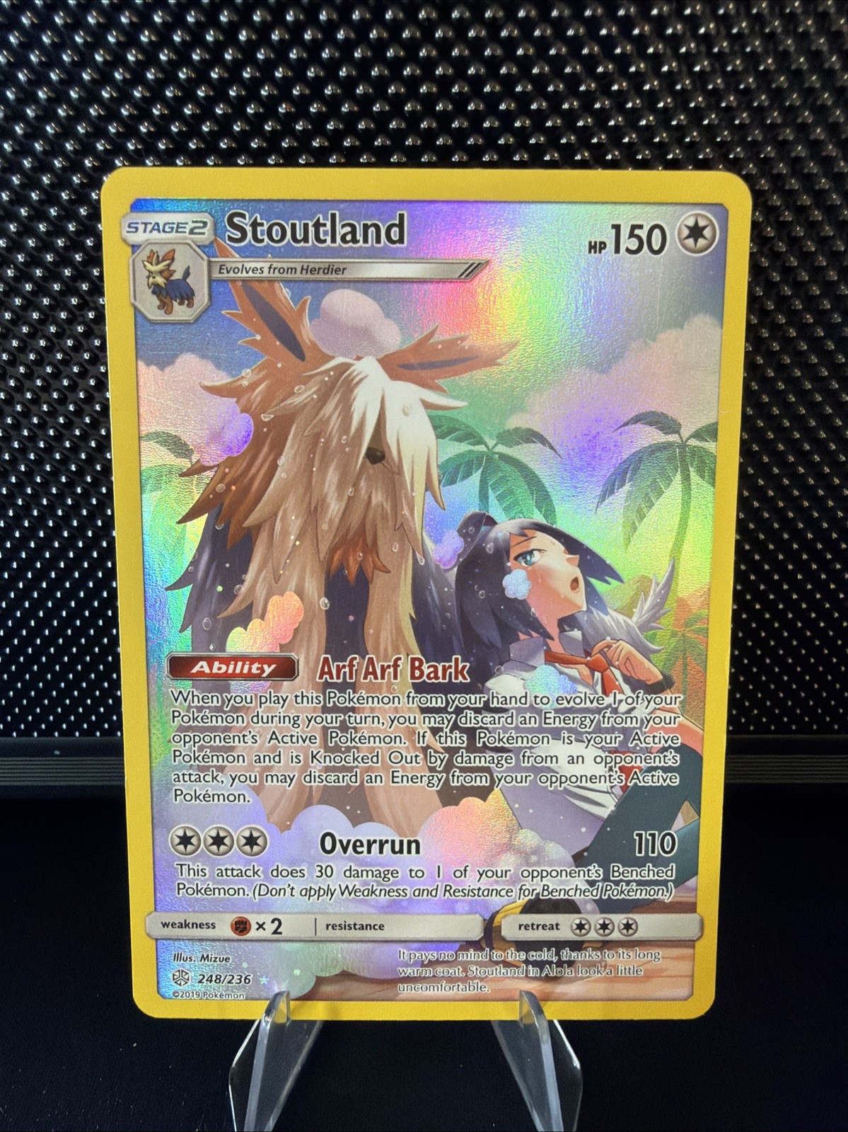Stoutland (Secret) Holo Secret Rare Pokemon SM - Cosmic Eclipse 248/236 NM