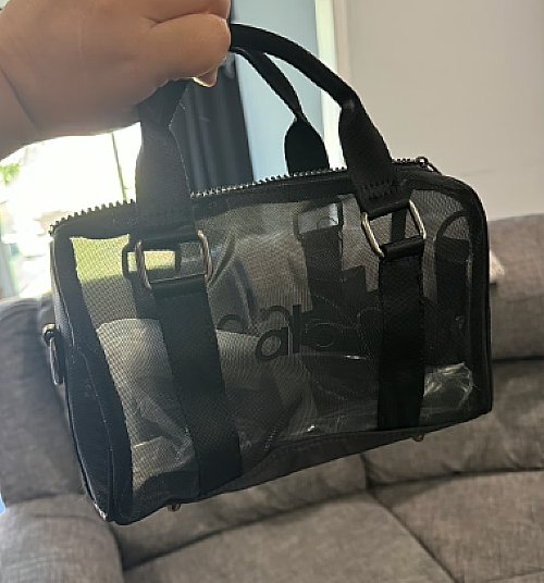 Alo Yoga Mini Sheer Duffle Bag Black – Mesh Crossbody Gym Travel