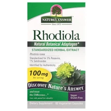 Nature s Answer Rhodiola Rosea 100 mg 60 Vegetarian Capsules Cruelty-Free,