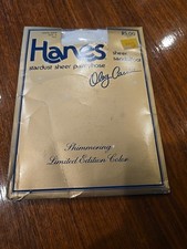 Vintage Hanes Oleg Cassini Limited Edition Pantyhose White Mink Stardust Size A