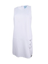 CeCe Women's Lace-Up Drop-Waist Scuba Sheath Dress