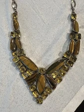 Tiger Eye and Citrine 25” Necklace