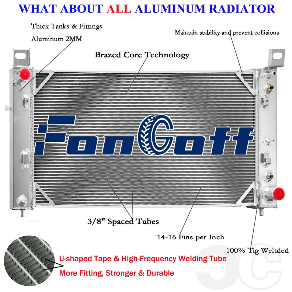 3 Row Aluminum Radiator Fit 1999~2011 GMC Yukon Chevy Silverado Sierra 1500 2500 Foto 2 de 4