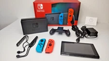 Nintendo Switch HAC-001(-01) Neon Red Blue Console Joy-Con Charger Tested JP F/S