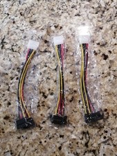 4 Pin Molex to 2X Sata Splitter 8" Connector Power Supply Cable 3 Pack