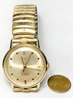 Vintage Timex 21 Mens Wristwatch Gold-Colored 21 Jewels Waterproof Shock Resista