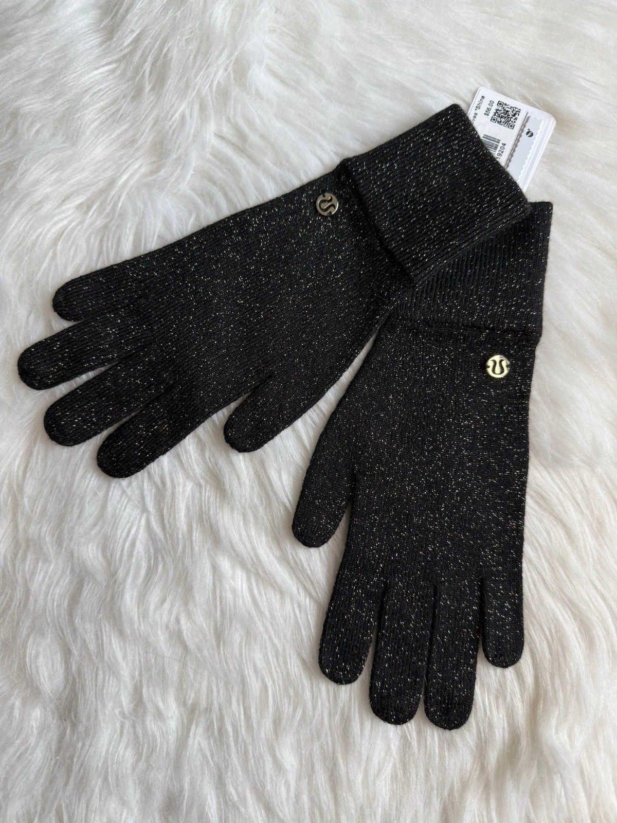 Lululemon Warm Revelation Gloves Black Shine Size XS Unisex New