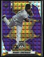 2022 Panini Mosaic #238 Roansy Contreras Purple Mosaic #/49