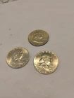 3 Franklin Halves B U Frosty White 61, 61 ,And 63