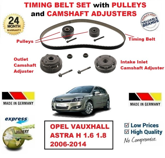 FOR OPEL VAUXHALL ASTRA H 1.6 1.8 20062014 TIMING BELT SET + CAMSHAFT