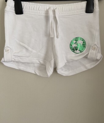Gebrauchte M&S Mädchen Shorts weiß Palmenmuster 10 Jahre Top Zustand