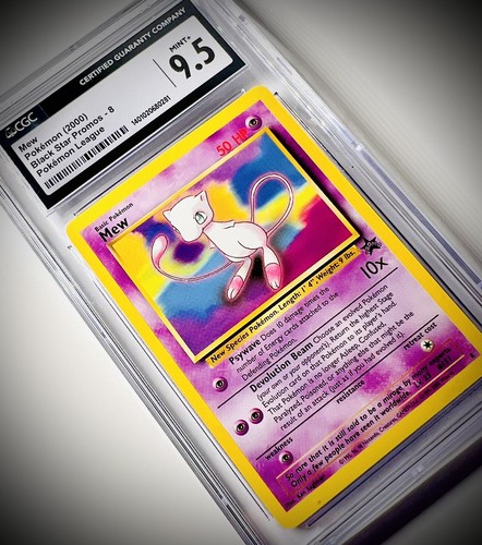 RARE 2000 Pokémon League Black Star Promo Mew 8 TCG 9.5 Mint+ CGC Slabbed Card - Picture 3 of 6