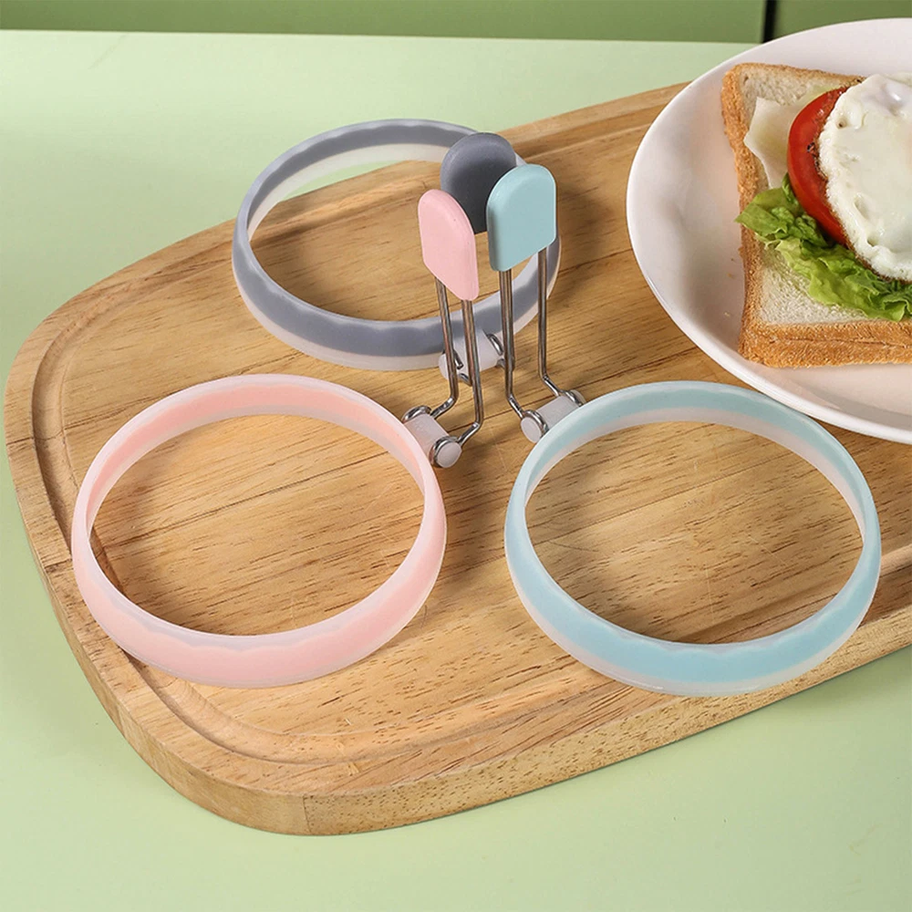 Round Egg Cooker Ring Silicone Egg Circles for Frying Eggs 4 Inches