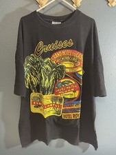 Free Style Vintage Black T-shirt Single Stitch One Size Made In USA Cruise *read