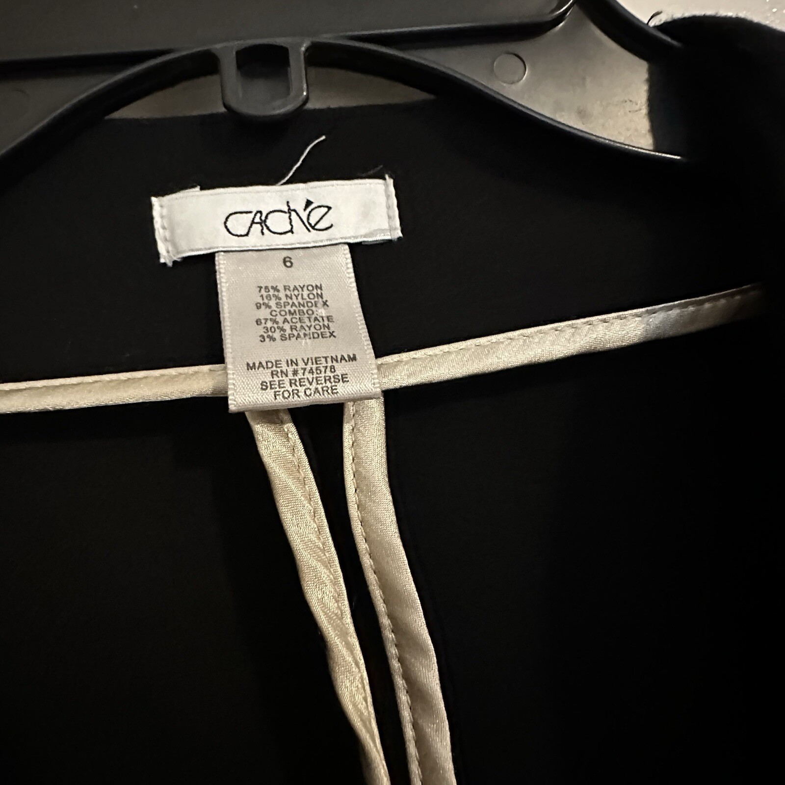 Cache Black Open Front Blazer Jacket Size 6 Women… - image 2