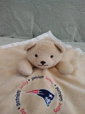 Baby Patriots Bear Lovey Tan w/ Satin Trim Security Blanket 13"x13" Baby Fanatic
