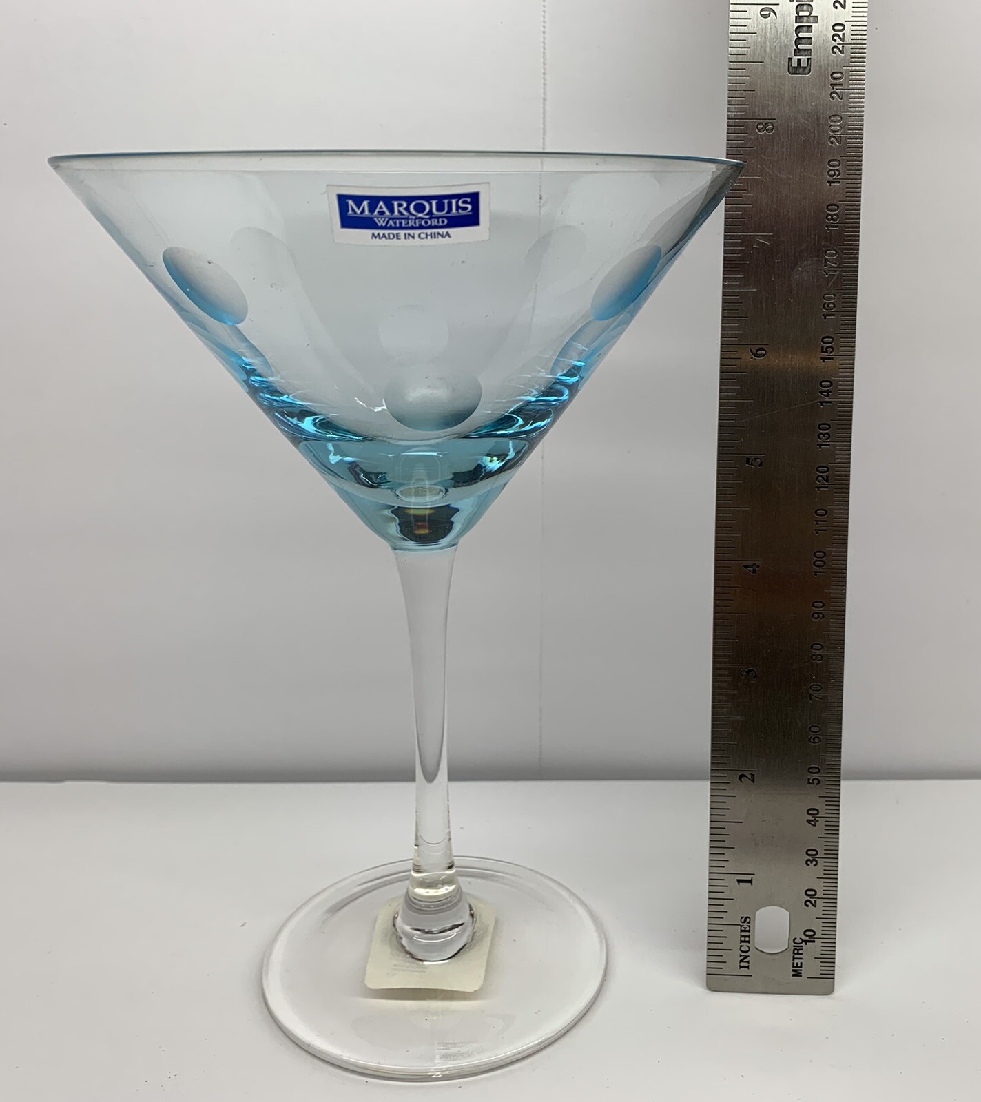 MCM Set of 4 Colored Martini Glasses. Small Gradient W/ Polkadots