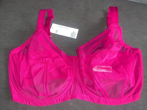 M&S Bra 'Extra Support' Fabulous Lace Trim U/W Non-Padded 40J Cyclamen BNWT