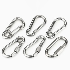 A4 316 Stainless Steel Carabiner D-Ring Key Chain Clip Hook Camping Outdoor