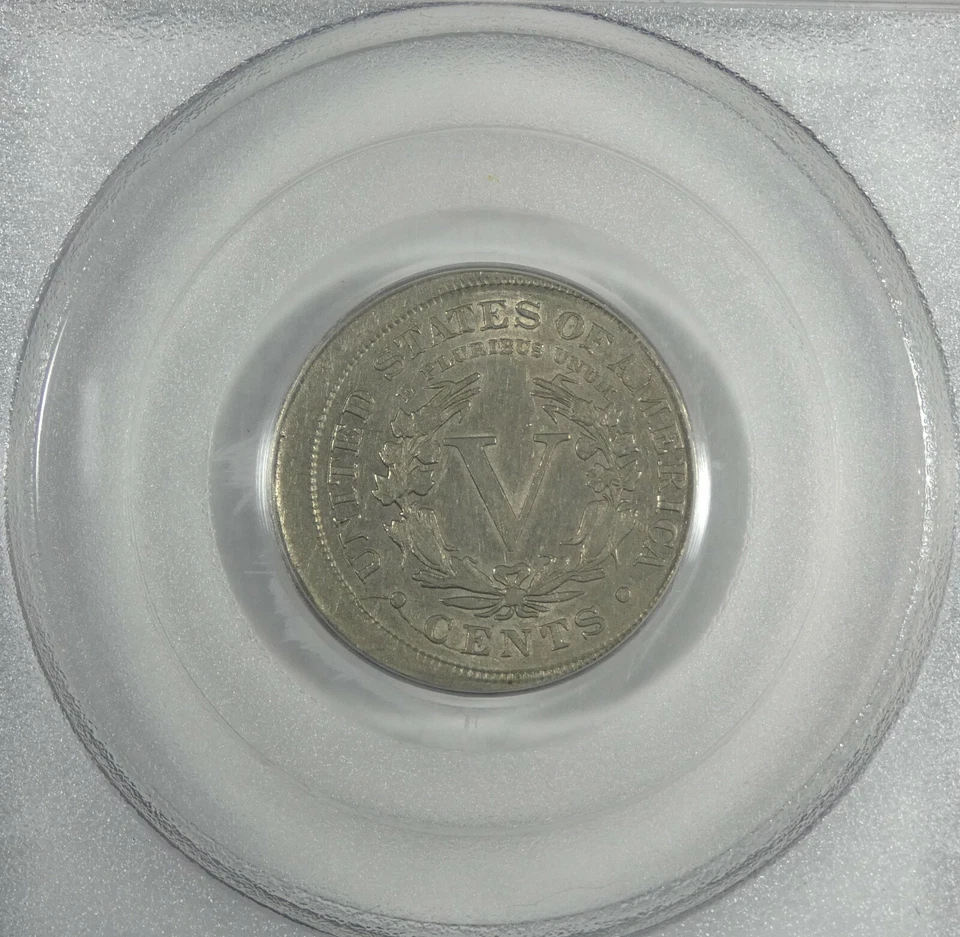 MINT ERROR 1890 Liberty/"V" Nickel CERTIFIED PCGS XF 45 Struck 10% Off Center  - Image 3 of 4