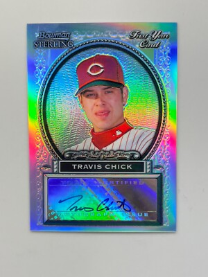 2005 Bowman Sterling #BS-TC Travis Chick Auto /199 Cincinnati Reds Baseball Card