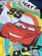 Disney Pixar CARS Twin Flat Sheet Lighting McQueen EAT MY DUST Bright Colors