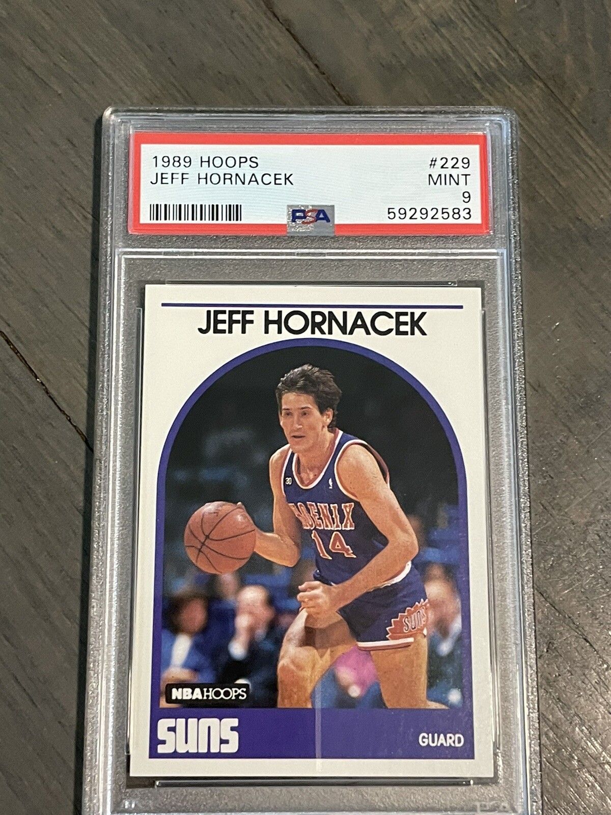 1989 HOOPS #229 JEFF HORNACEK RC SUNS PSA 9 MINT