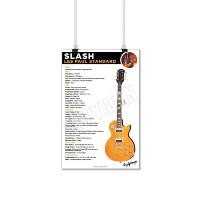 Slash Epiphone Les Paul Standard Appetite Burst Guitar Specs Wall Art Print