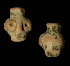Ancient Levant 4000BC Terracotta Archaic Fertility Ishtar Goddess Idol Clay