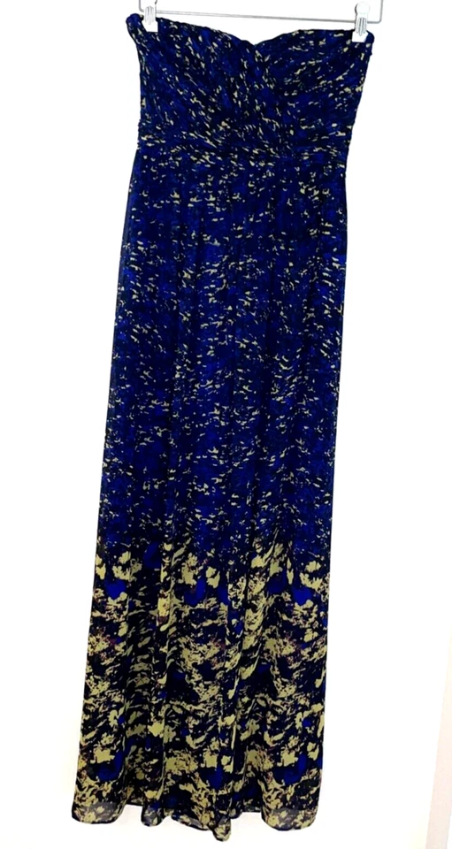 Minuet Empire Waist Maxi Dress Women's S Pleated Bodice Navy Romantic Whimsigoth - Image 2 of 4