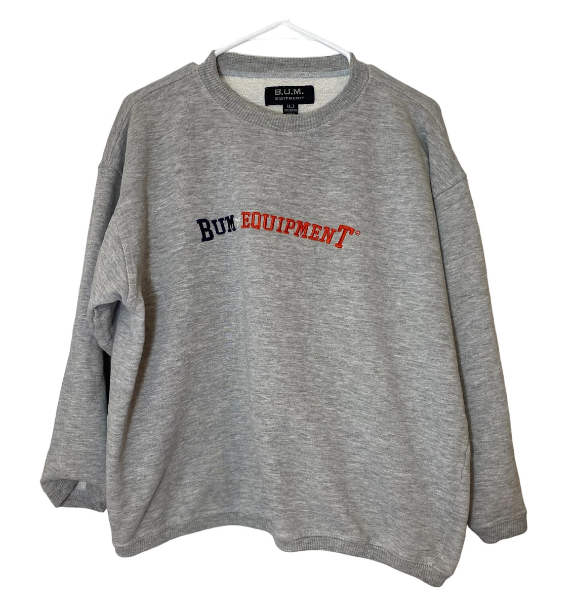 Vintage 90 s BUM Equipment Sweatshirt Embroidered Gray Large