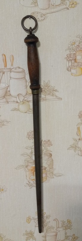 1940s-50s Vintage Honing Rod "Steel" Sharpener with Wood Handle