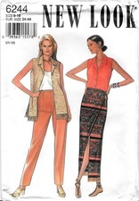 New Look Uncut Factory Folded Sewing Pattern 6244 Skirt Shirt Pants Size: 8-18
